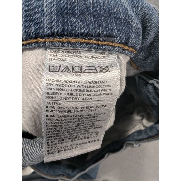 Banana Republuc Jeans Womens Size 8 Blue Classic Straight Faded Whiskers - Picture 11 of 11